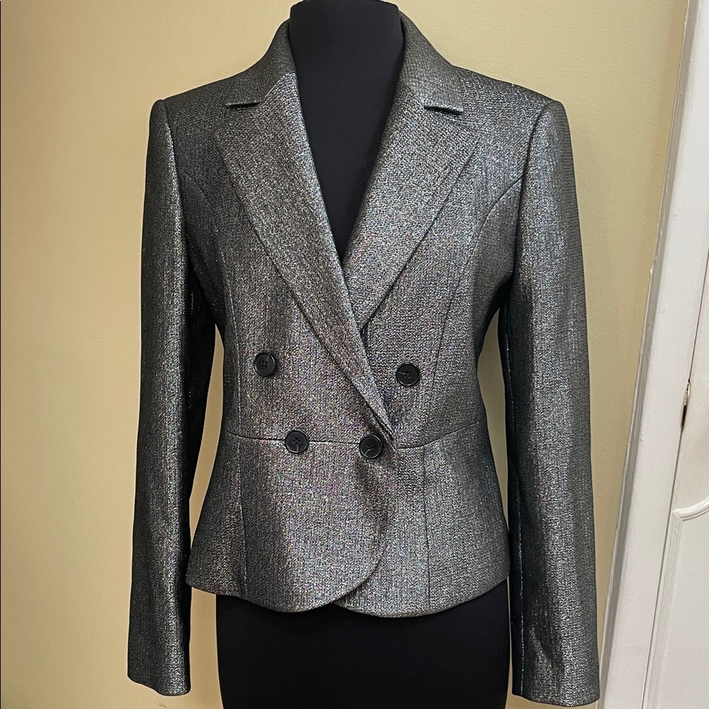 New Bar III Metallic Double-Breasted Blazer M